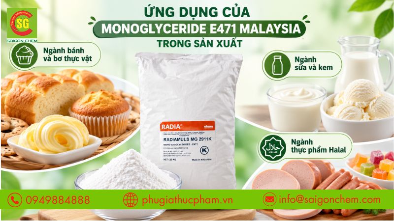 Ứng dụng của chất nhũ hóa e471 trong thực phẩm