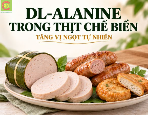 DL-Alanine Trong Thịt Chế Biến: Tăng Vị Ngọt Tự Nhiên Cho Giò Chả, Xúc Xích, Chả Cá