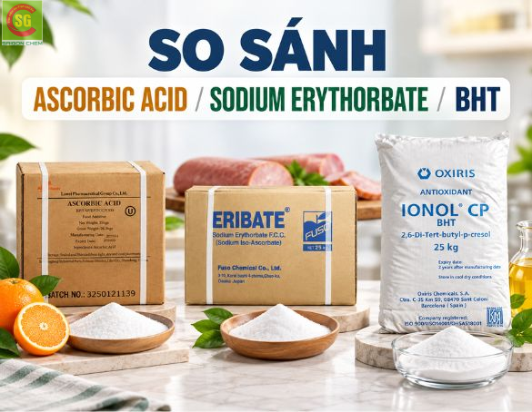 So Sánh Ascorbic Acid, Sodium Erythorbate, BHT: Nên Chọn Chất Chống Oxy Hóa Nào